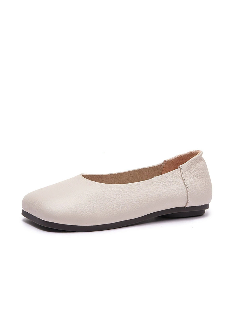 Women Summer Soft Leather Square Toe Shoes