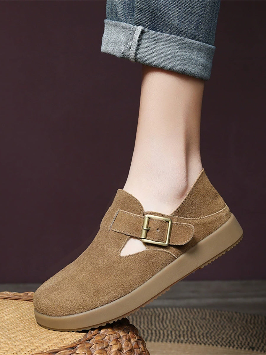 Women Casual Genuine Leather Flat Shoes
