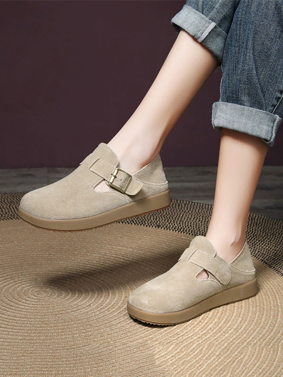 Women Casual Genuine Leather Flat Shoes
