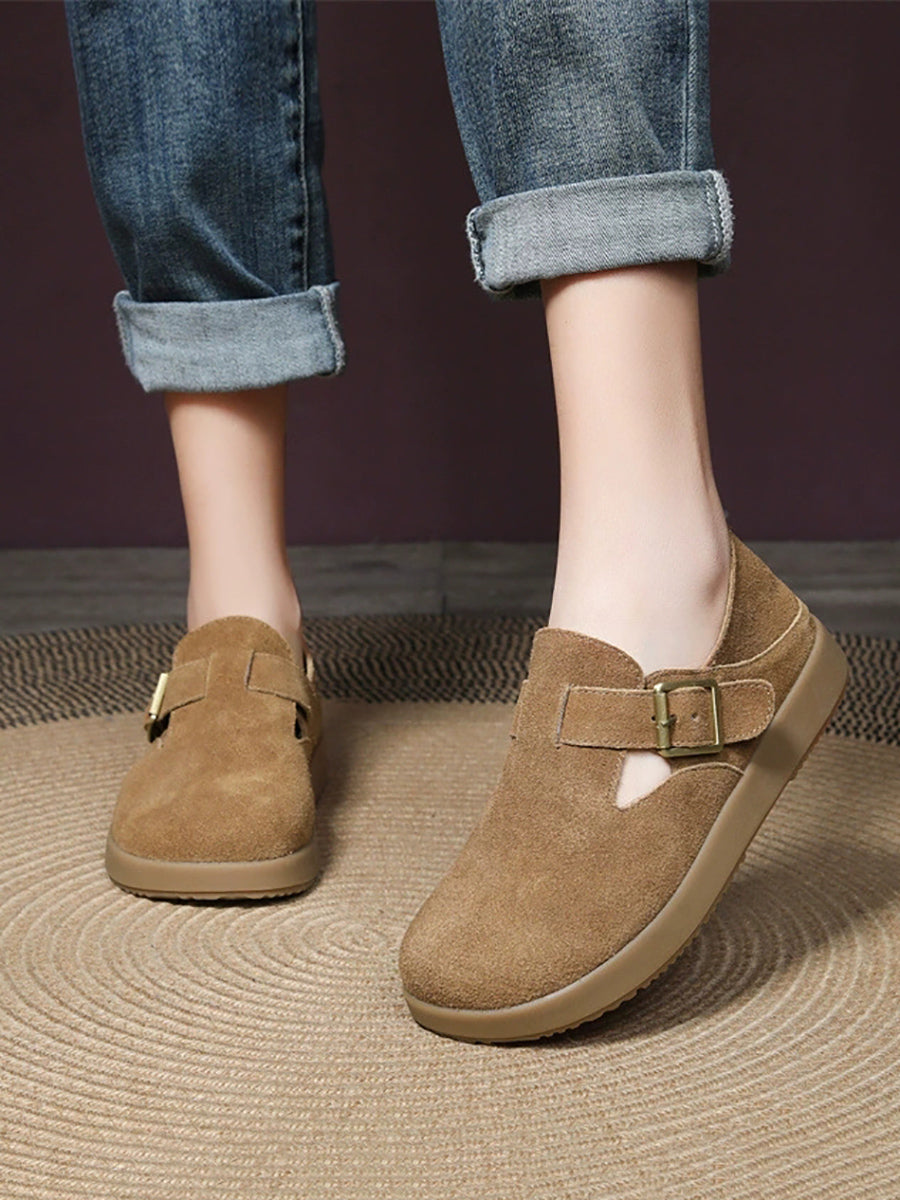 Women Casual Genuine Leather Flat Shoes
