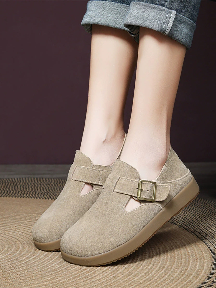 Women Casual Genuine Leather Flat Shoes