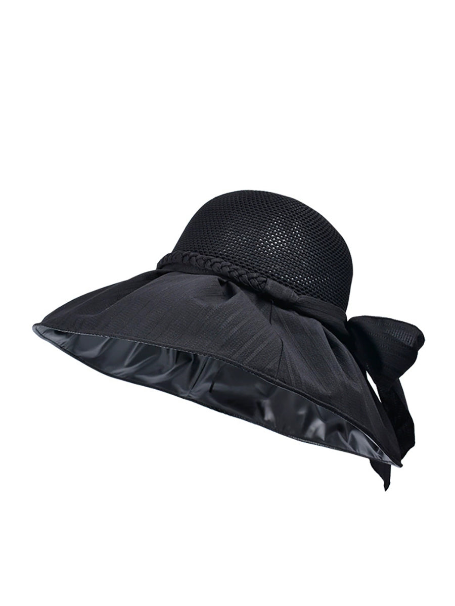 Women Summer Artsy Spliced Bowknot Sunproof Hat