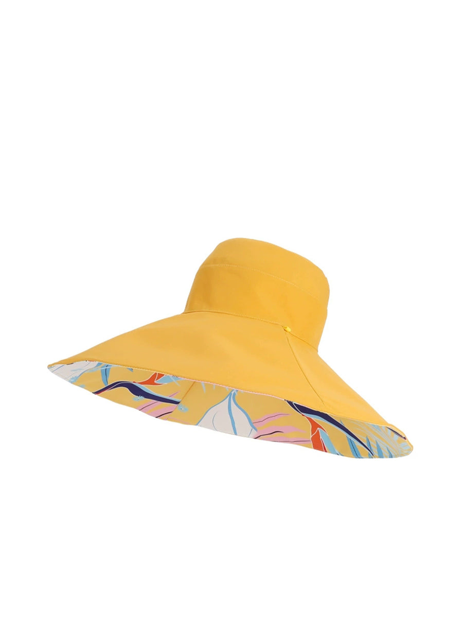 Women Summer Dual-side Wearing Flower Sunproof Hat