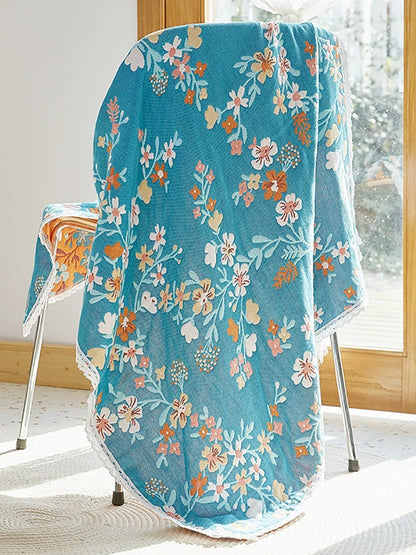100%Cotton Flower Adult Lace Spliced Bath Towel
