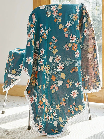 100%Cotton Flower Adult Lace Spliced Bath Towel
