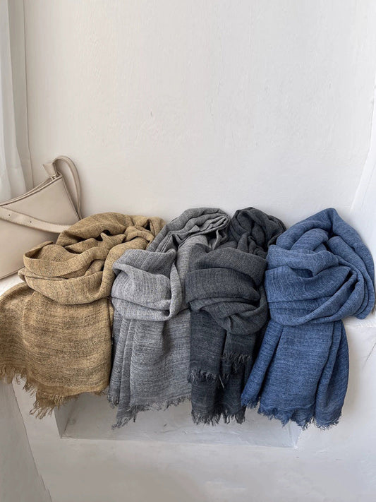 Women Autumn Artsy Pure Color Shawl Scarf