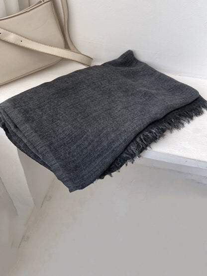 Women Autumn Artsy Pure Color Shawl Scarf