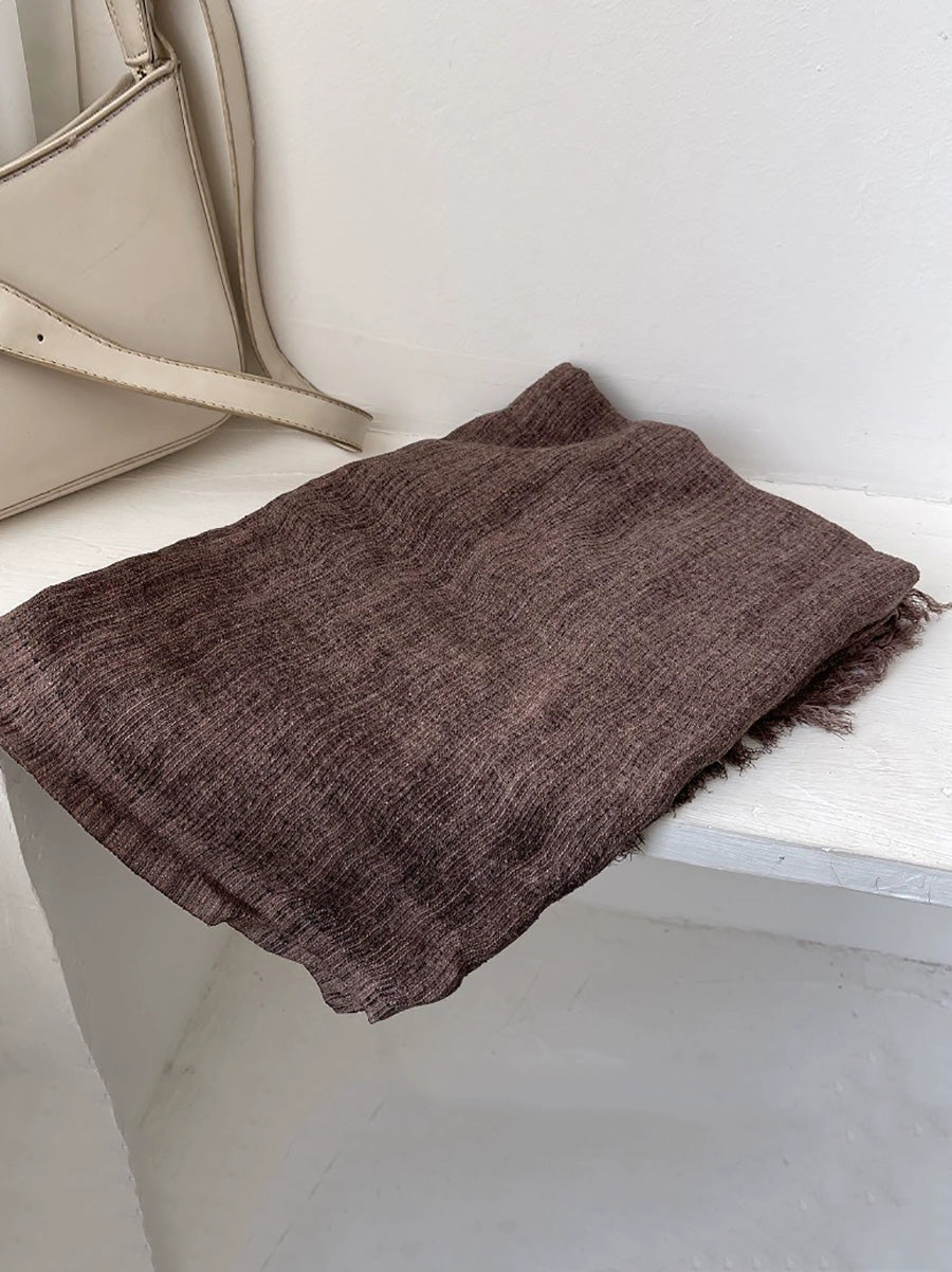 Women Autumn Artsy Pure Color Shawl Scarf