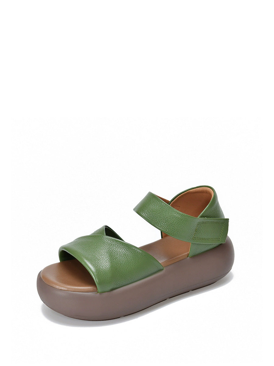 Women Casual Summer Genuine Leather Platform Sandals
