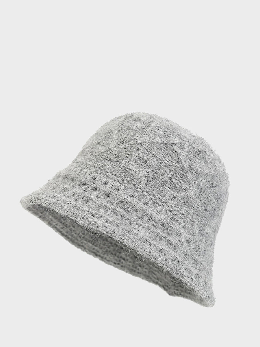 Women Autumn Warm  Knitted Bucket Hat
