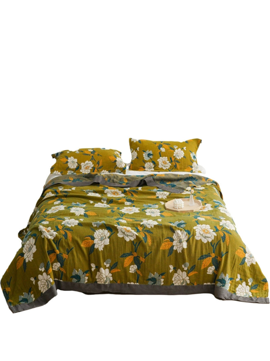 100%Cotton Flower Jacquard Bedcover Blanket Quilt