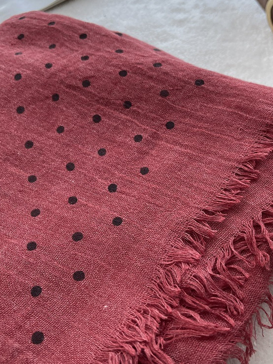 Women Autumn Artsy Dot Tassel Shawl Scarf