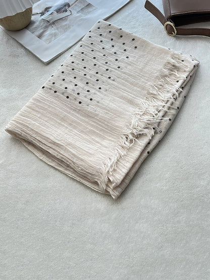 Women Autumn Artsy Dot Tassel Shawl Scarf