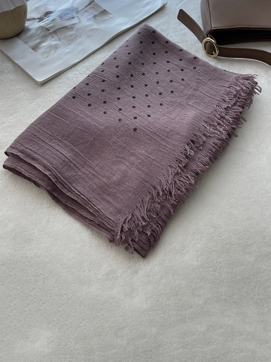 Women Autumn Artsy Dot Tassel Shawl Scarf