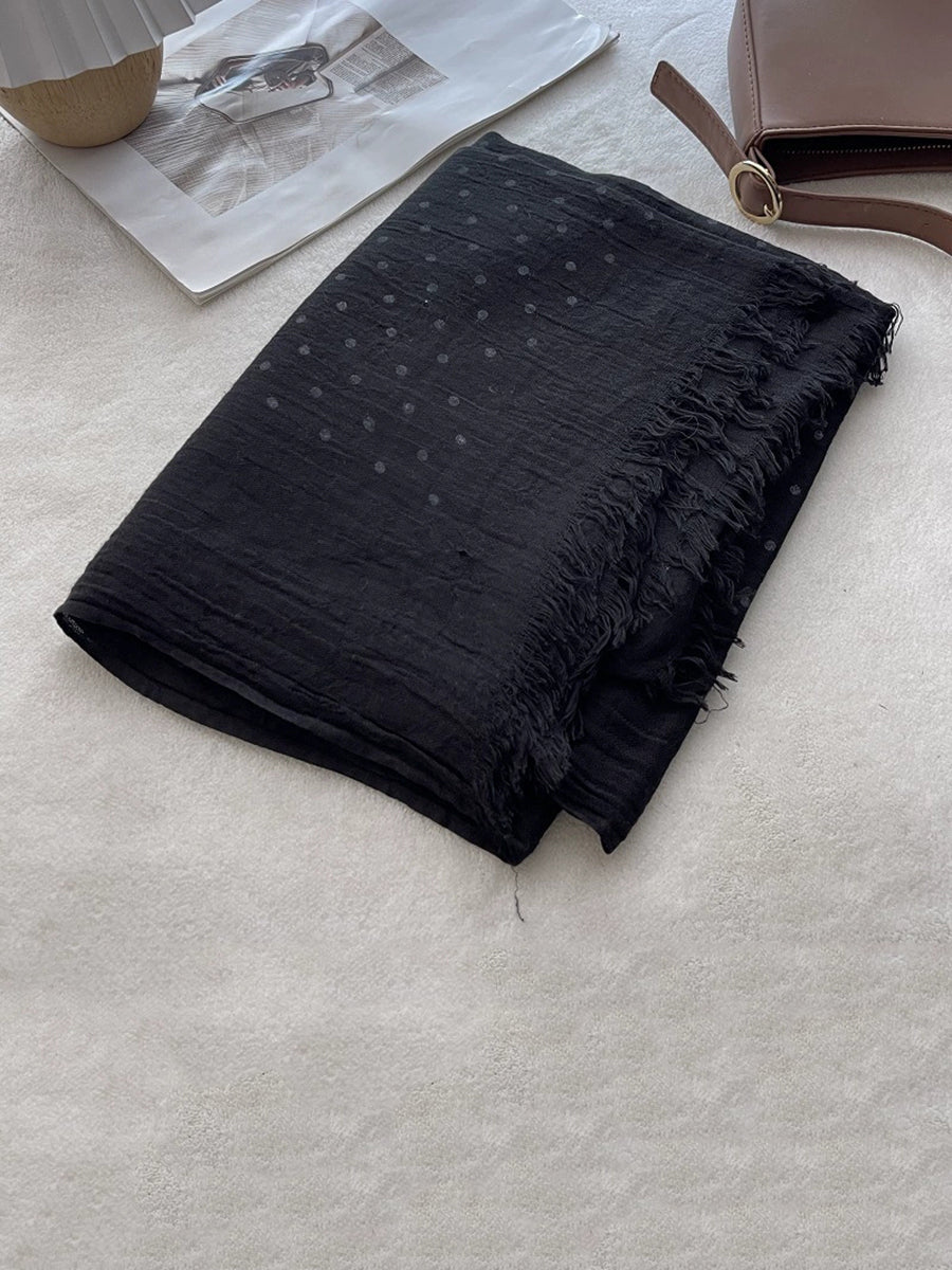 Women Autumn Artsy Dot Tassel Shawl Scarf