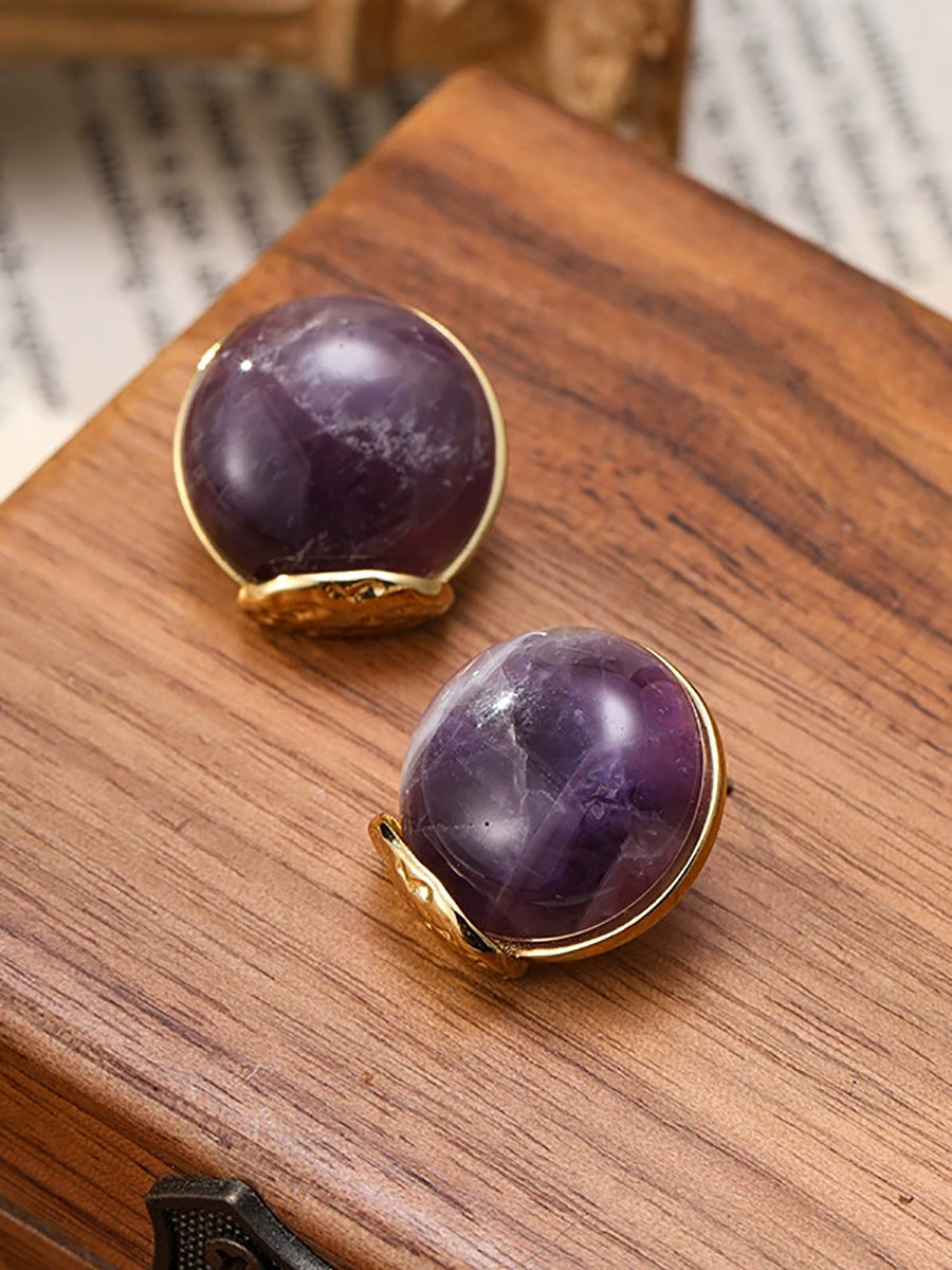 Women Vintage Pearl Stone Alloy Ear Stubs