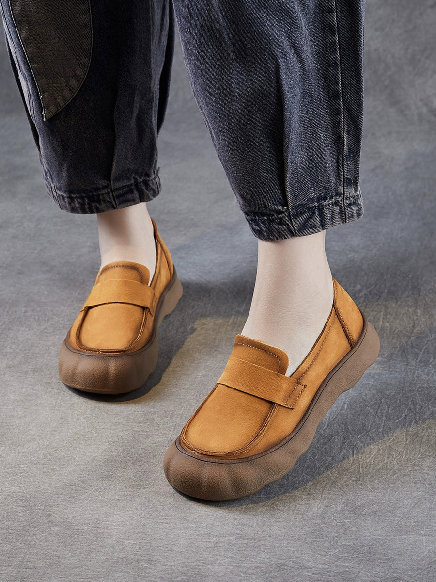 Women Autumn Genuine Leather Flat Shoes