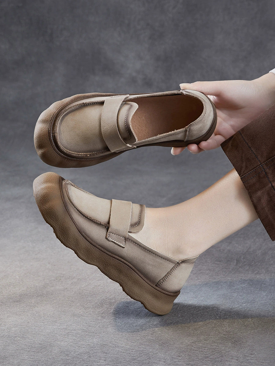 Women Autumn Genuine Leather Flat Shoes