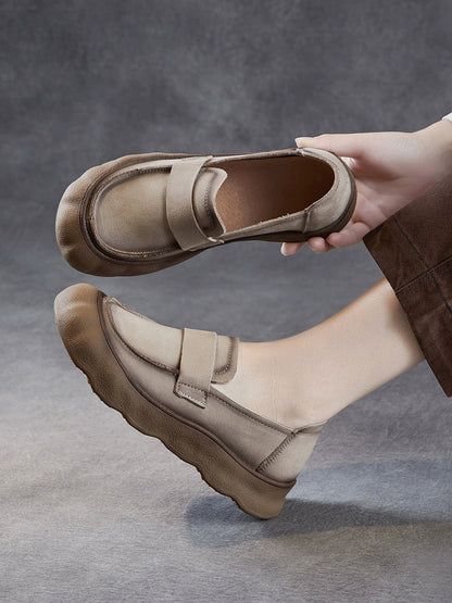 Women Autumn Genuine Leather Flat Shoes
