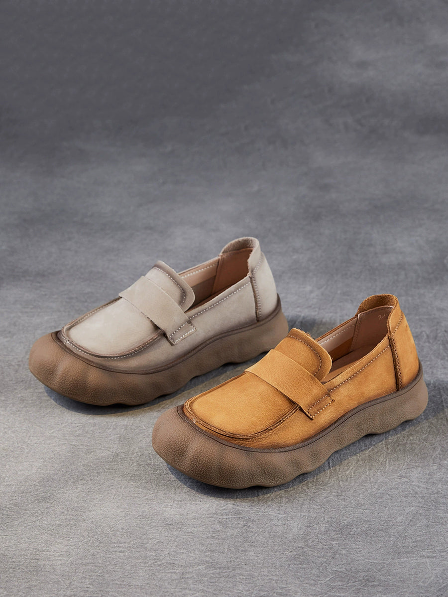 Women Autumn Genuine Leather Flat Shoes