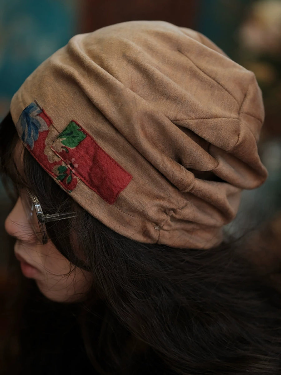 Women Ethnic Patchwork Slouchy Beanie