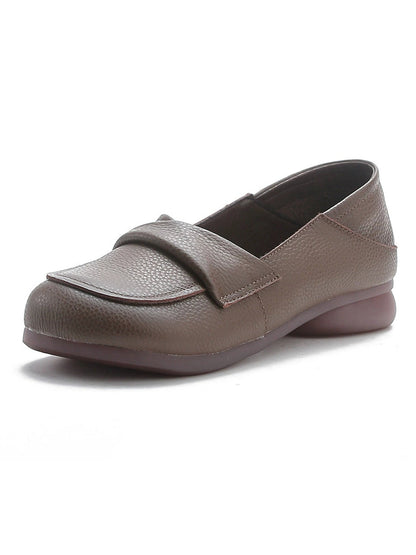 Women Spring Genuine Leather Spliced Low Heel Shoes