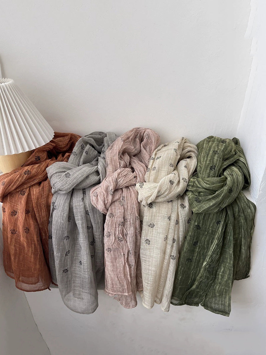 Women Vintage Floral Shawl Scarf