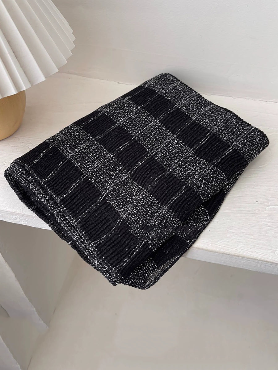 Women Autumn Vintage Plaid Shawl Scarf