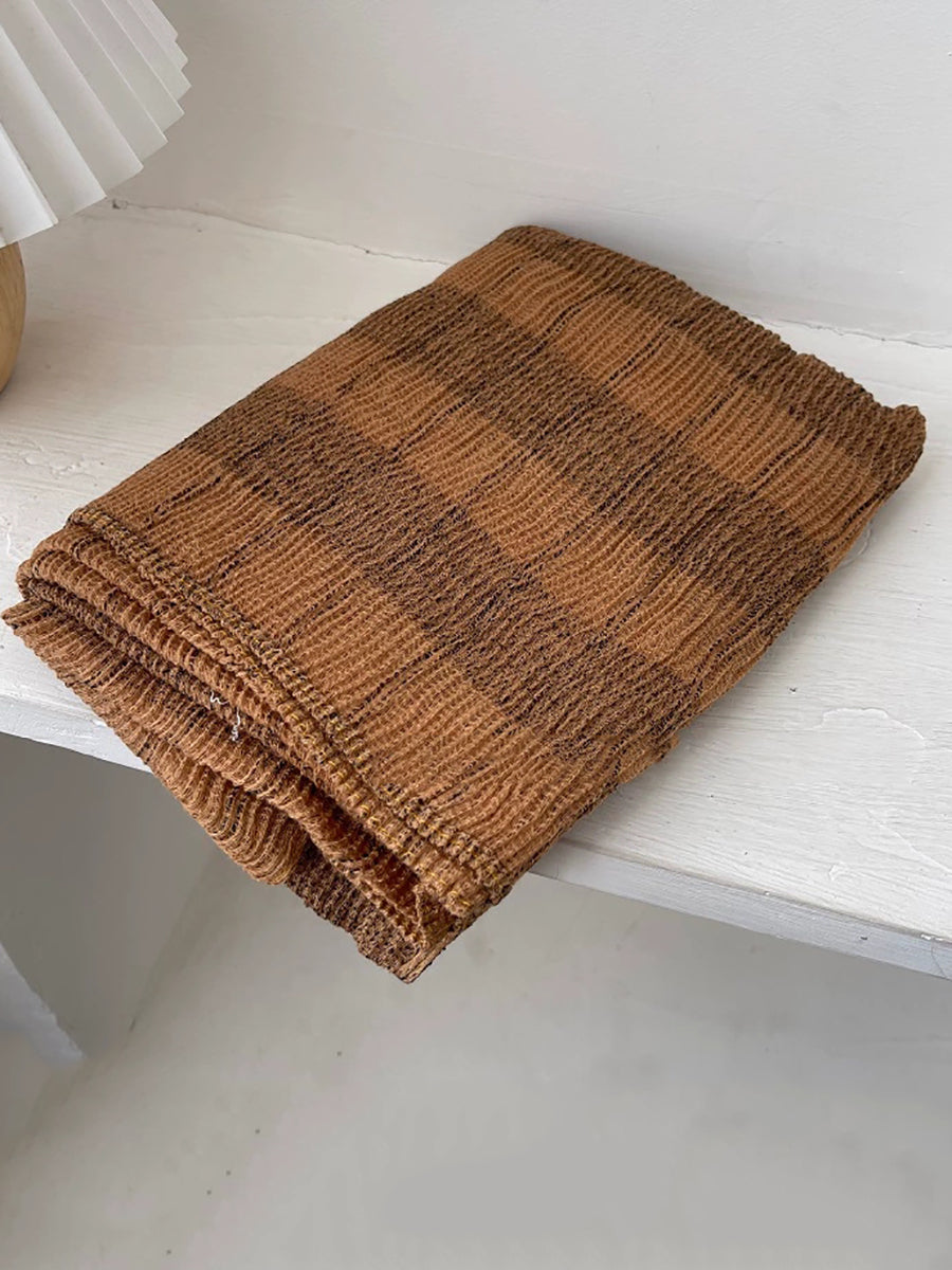 Women Autumn Vintage Plaid Shawl Scarf