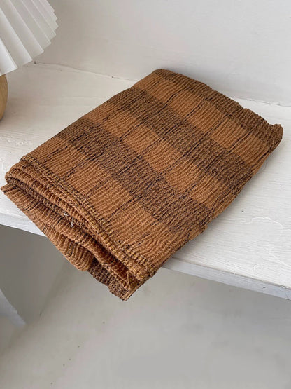 Women Autumn Vintage Plaid Shawl Scarf