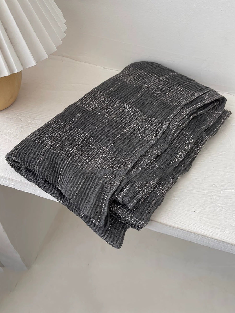 Women Autumn Vintage Plaid Shawl Scarf