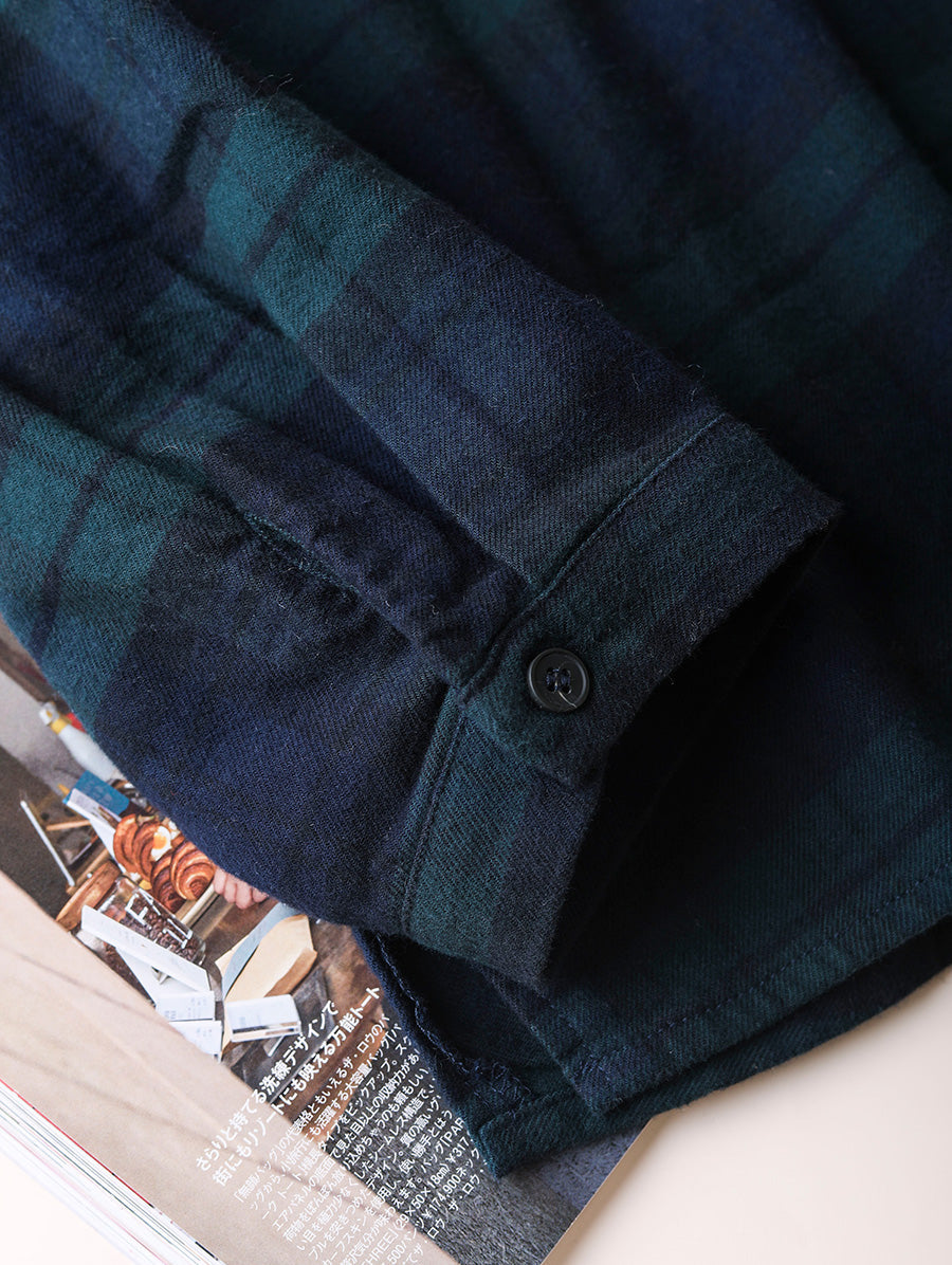 Women Autumn Plaid Turn-down Collar 100%Cotton Shirt