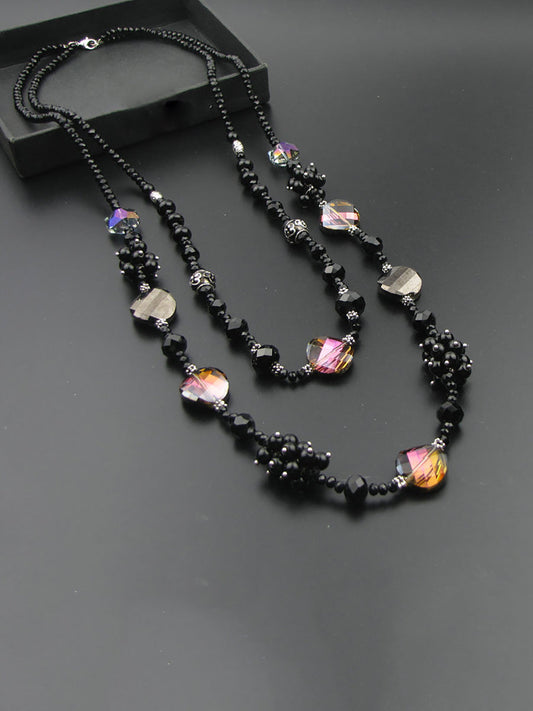 Women Fashion Crystal Resin Alloy Weave Necklace