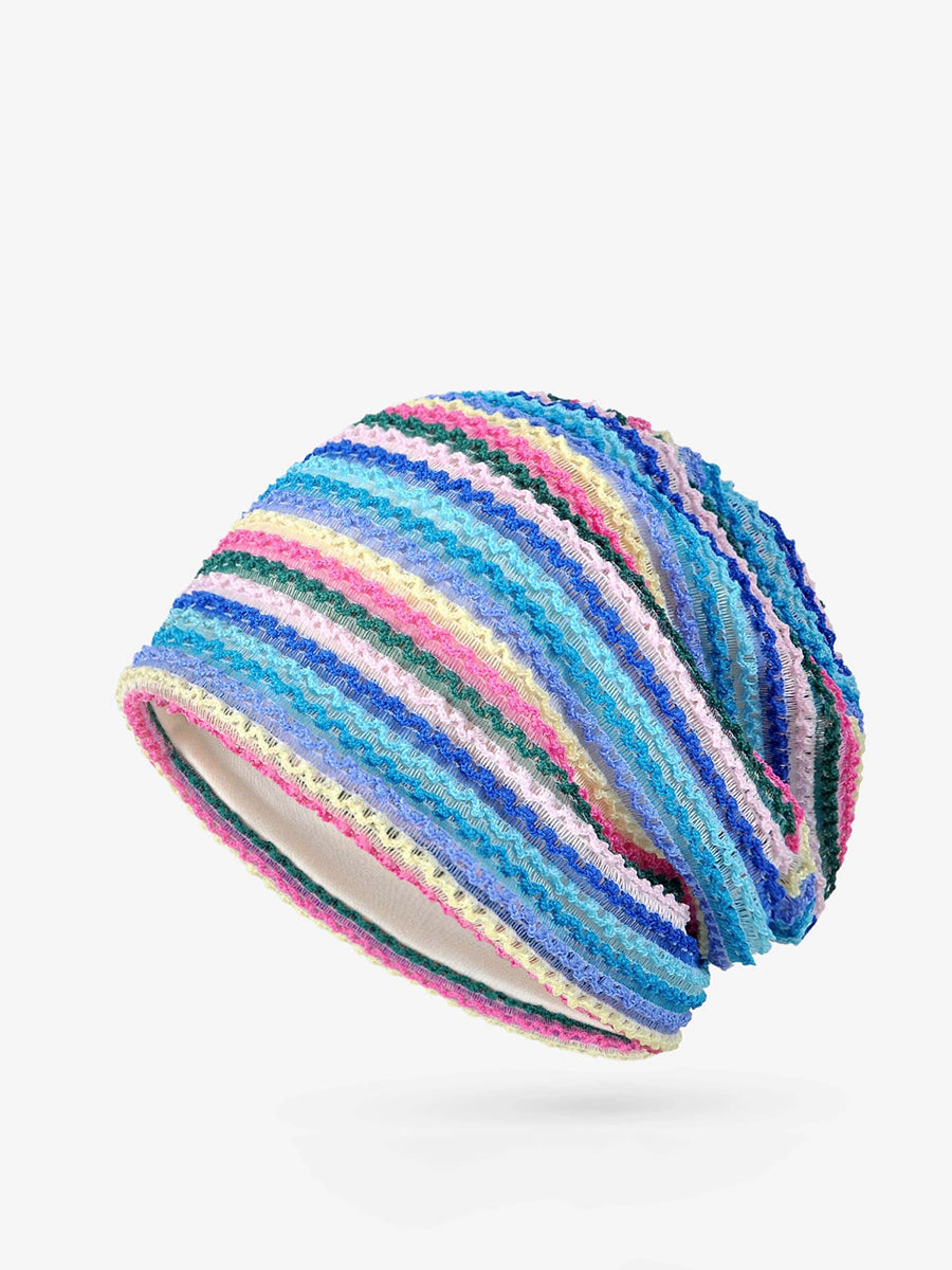 Women Artsy Colorblock Stripe Knitted Hat