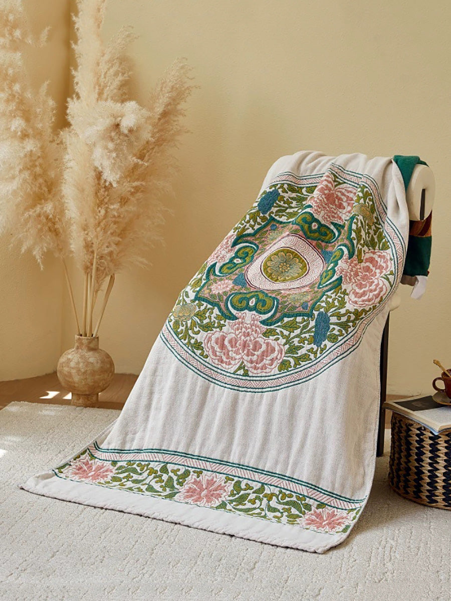 100%Cotton Flower Jacquard Adult Bath Towel
