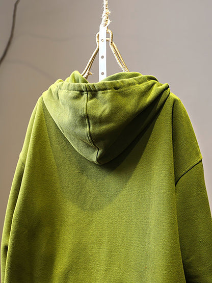 Women Autumn Pure Color Hooded Cardigan Shirt Coat