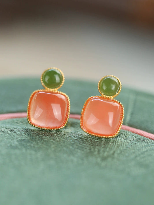 Women Artsy S925Silver Agate Earrings