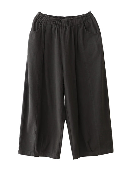 Women Autumn Pure Color 100%Cotton Harem Pants