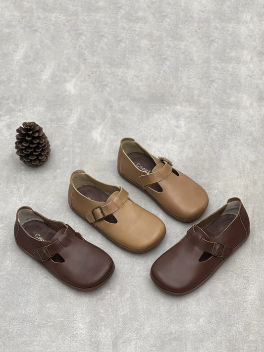 Women Vintage Autumn Soft Leather Flat Shoes