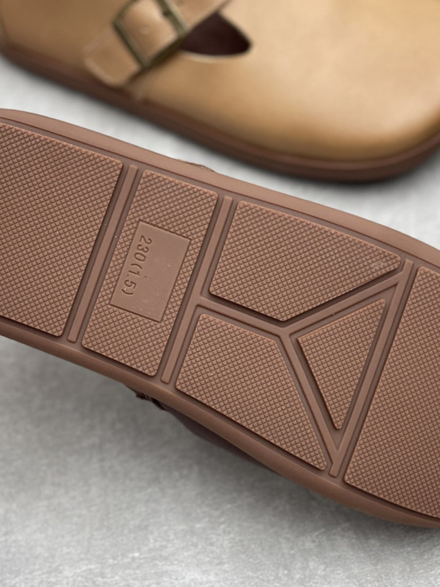 Women Vintage Autumn Soft Leather Flat Shoes