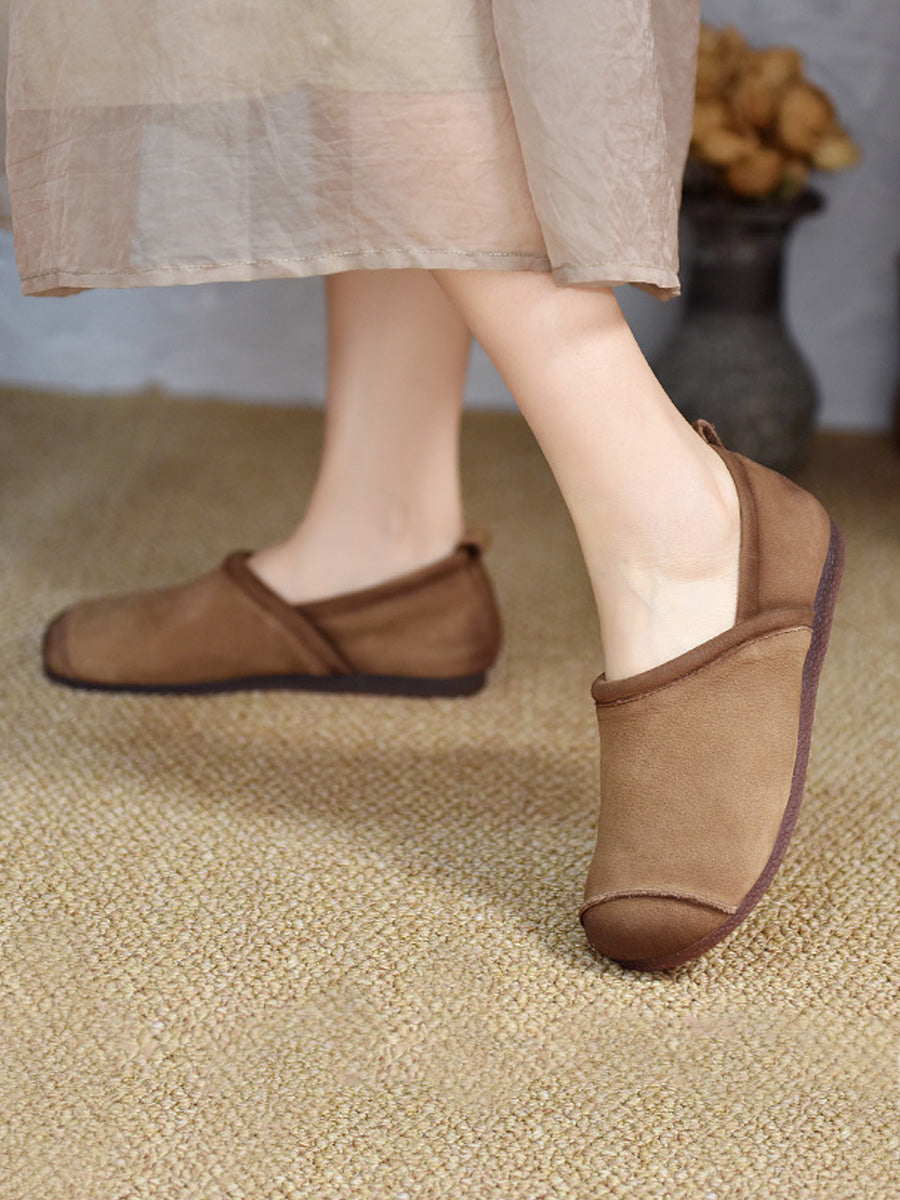 Women Vintage Genuine Leather Flat Shoes