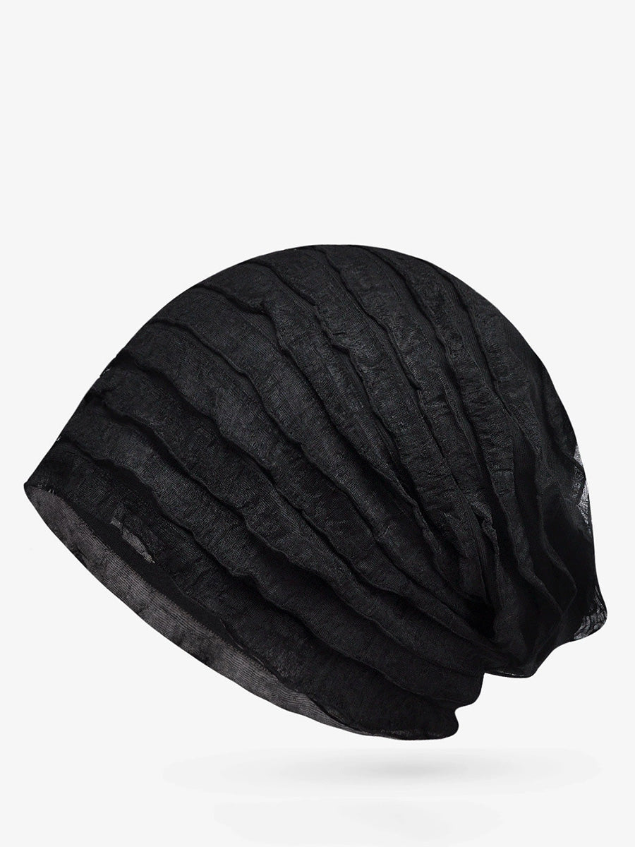 Women Summer Pure Color Shirred Hat