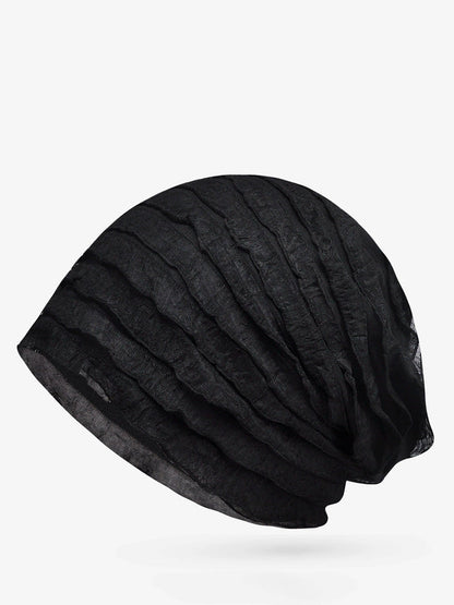 Women Summer Pure Color Shirred Hat