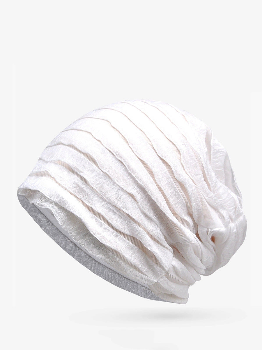 Women Summer Pure Color Shirred Hat