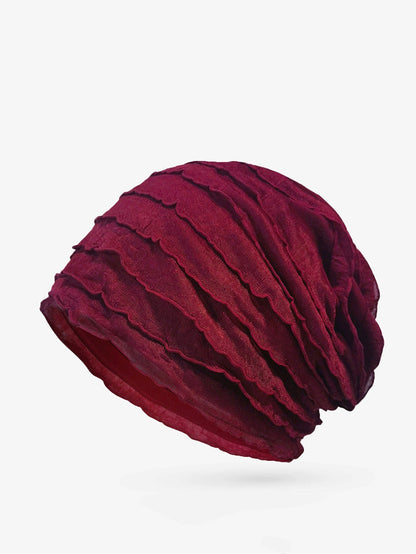 Women Summer Pure Color Shirred Hat