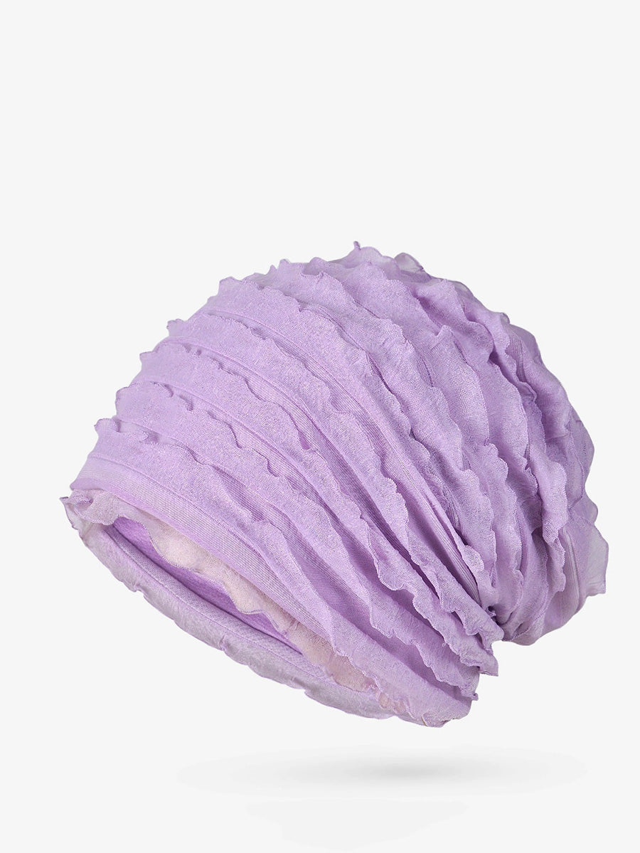 Women Summer Pure Color Shirred Hat