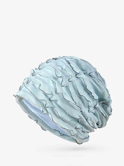 Women Summer Pure Color Shirred Hat