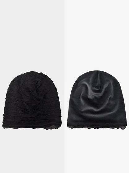Women Summer Pure Color Shirred Hat