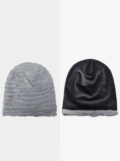 Women Summer Pure Color Shirred Hat