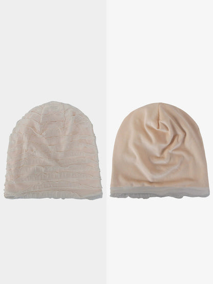 Women Summer Pure Color Shirred Hat